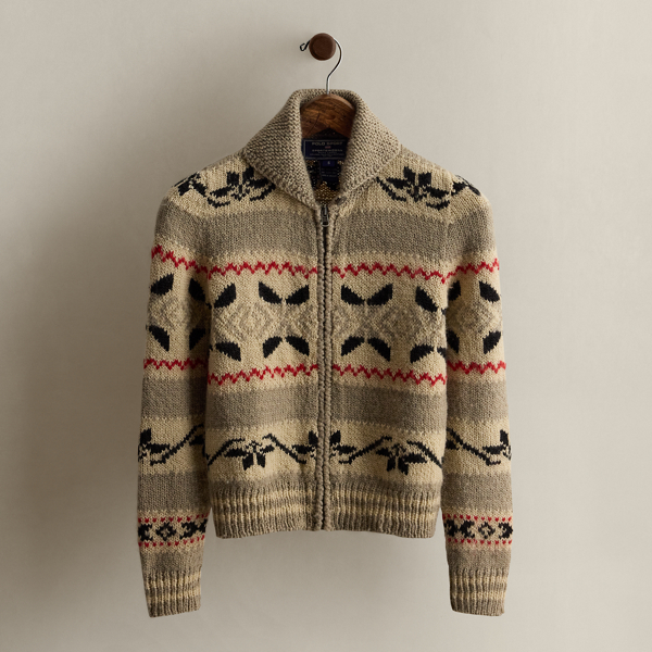 Ralph Lauren C. 1995 Wool Full-zip Cardigan In Brown