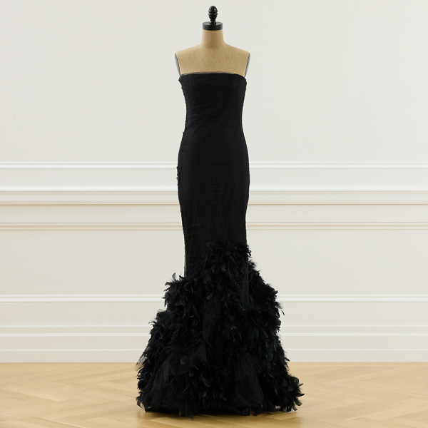 Ralph Lauren 2008 Janna Silk Evening Dress In Black