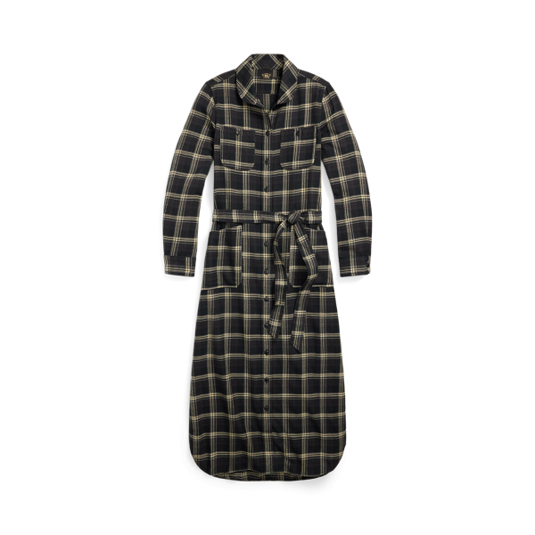 Robe-chemise écossaise en sergé jaspé - RRL - Modalova