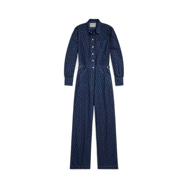 Combinaison à motif coton et lin indigo - RRL - Modalova