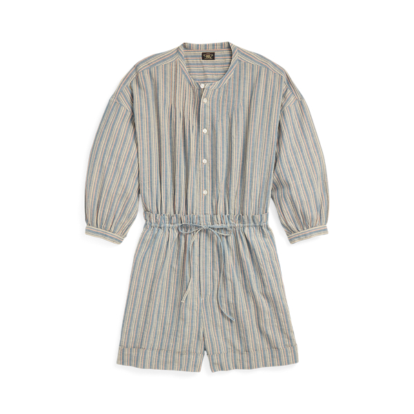 Combishort rayé en coton et lin - RRL - Modalova