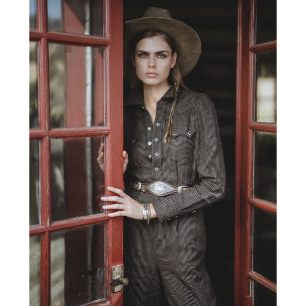 Tuta Western Ralph Lauren in Twill di Lana e Lino