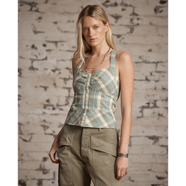 Top Scozzese Vintage Ralph Lauren con Bottoni