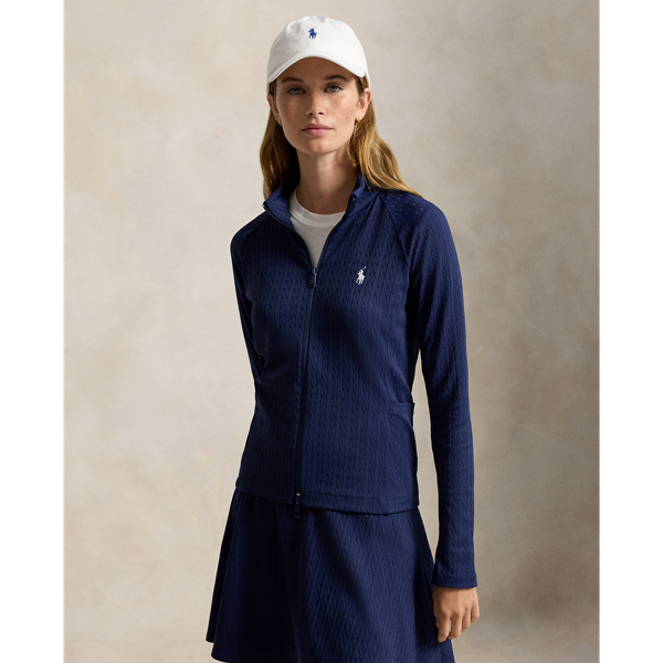 Cable Stretch-Jacquard Zip Jacket
