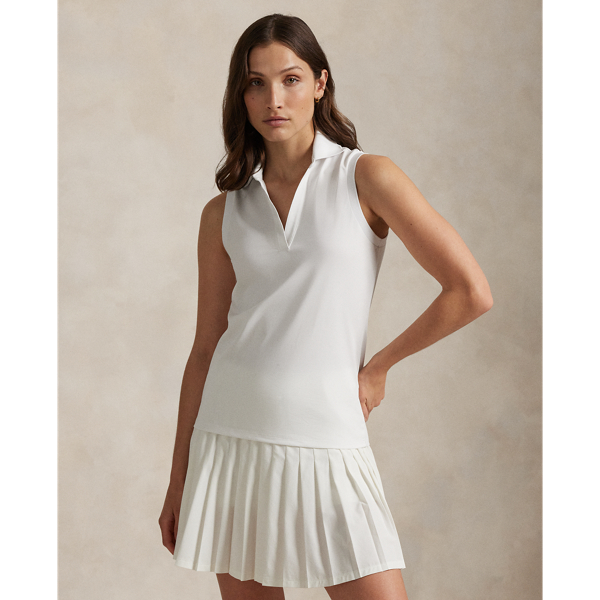 Polo Ralph Lauren Tailored Fit Sleeveless Polo Shirt In Ceramic White