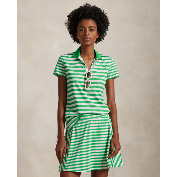 Polo Ralph Lauren Tailored Fit Stretch Jersey Polo Shirt In Tiller Green White