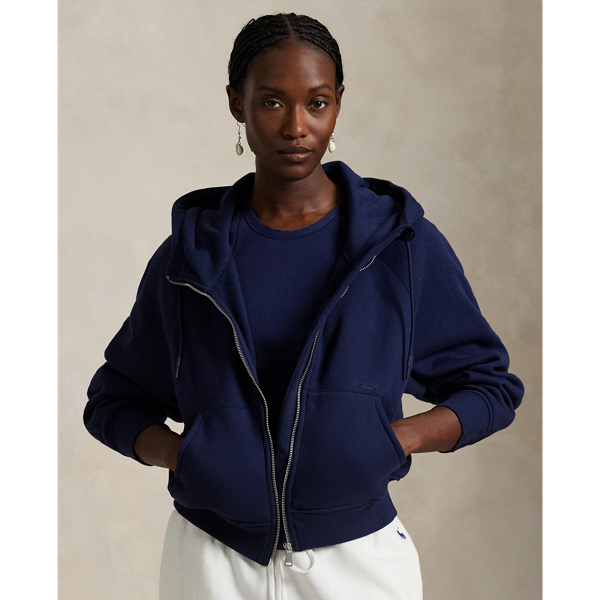 Polo Ralph Lauren Fleece Full-zip Hoodie In Refined Navy
