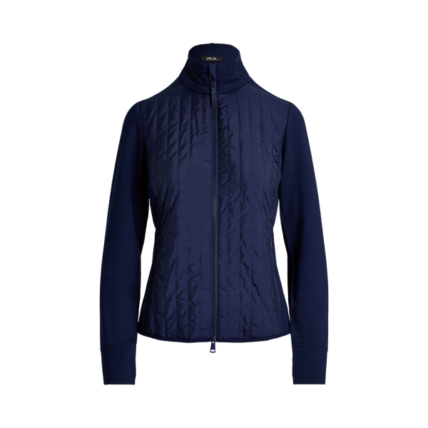 Polo Ralph Lauren Quilted-panel Zip Jacket In Refined Navy