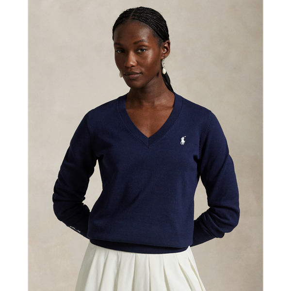 Pull col en V en coton mélangé - RLX - Modalova
