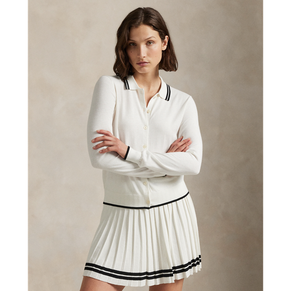 Polo Ralph Lauren Ralph Lauren Cotton-blend Polo-collar Cardigan In Neutral