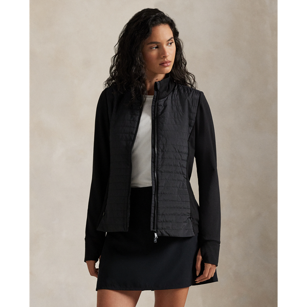 Polo Ralph Lauren Ralph Lauren Hybrid French Terry-quilted Zip Jacket In Black