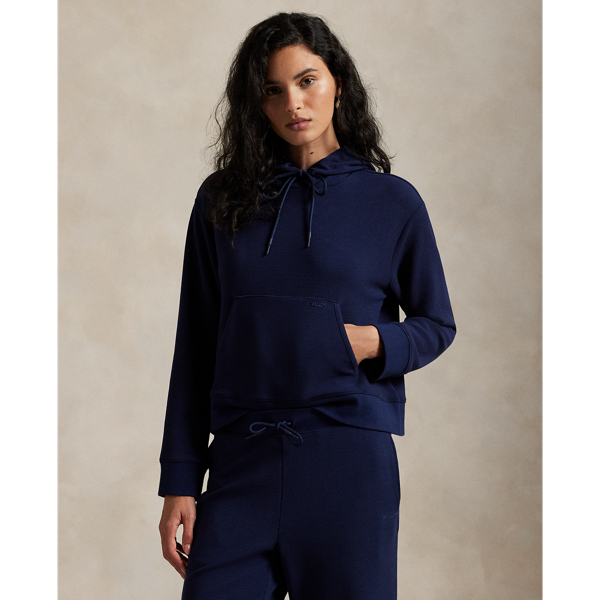 Polo Ralph Lauren Ralph Lauren Waffle-knit Hoodie In Blue