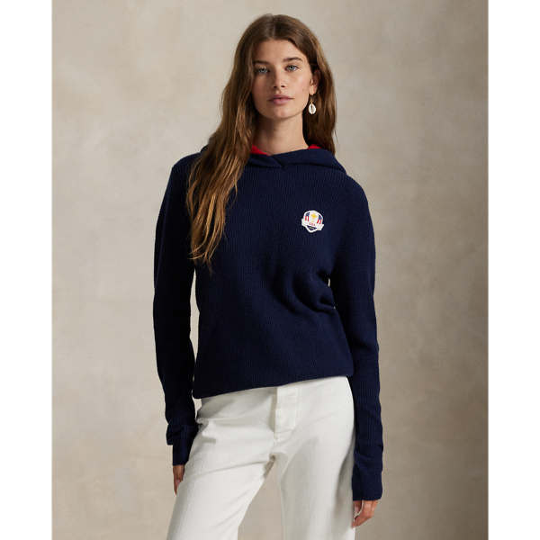Polo Ralph Lauren Ralph Lauren U.s. Ryder Cup Waffle-knit Hoodie In Blue