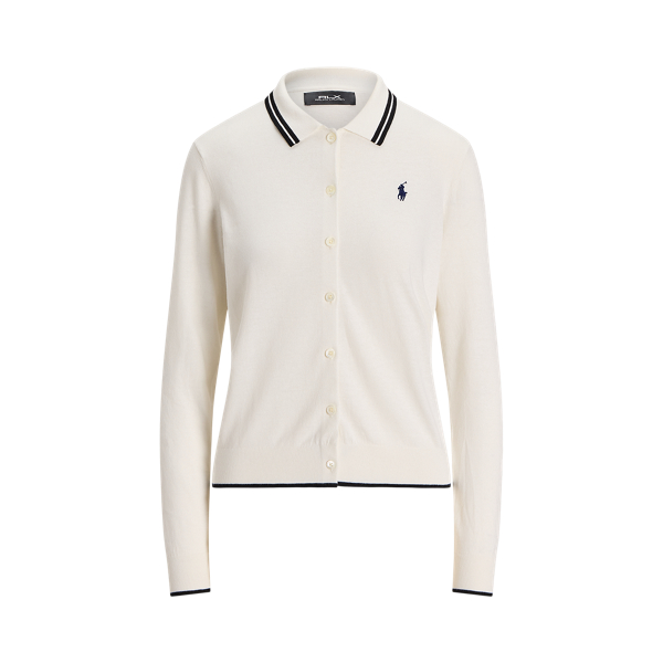 Cardigan à col polo en coton mélangé - RLX - Modalova
