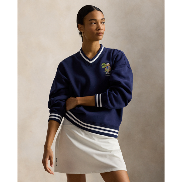 Ralph Lauren Polo Bear V-neck Pullover In Refined Navy In Blue