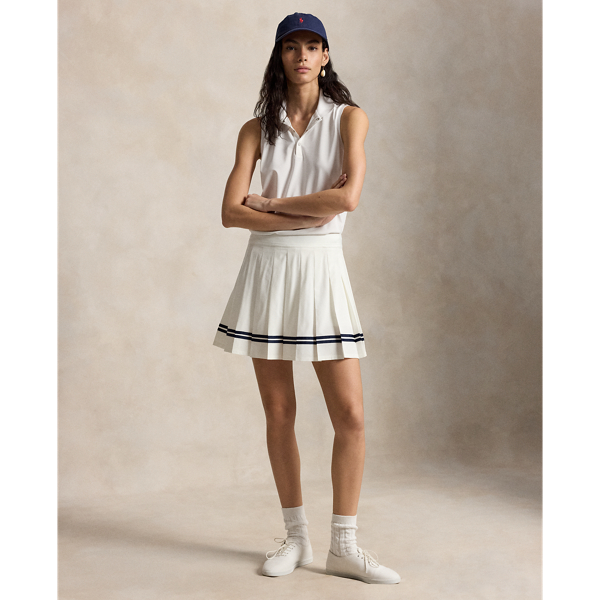 Pleated A-Line Performance Skort