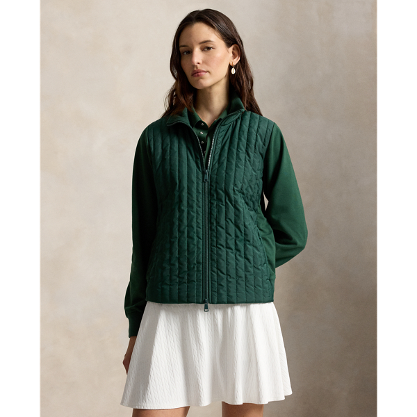 Hybrid Cropped Full-Zip Mockneck