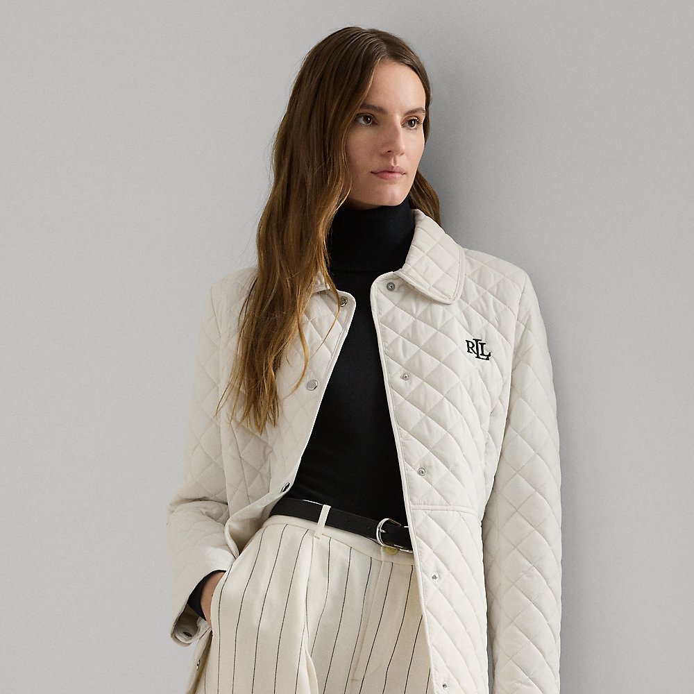 Lauren Petite Diamond-quilted Jacket In White