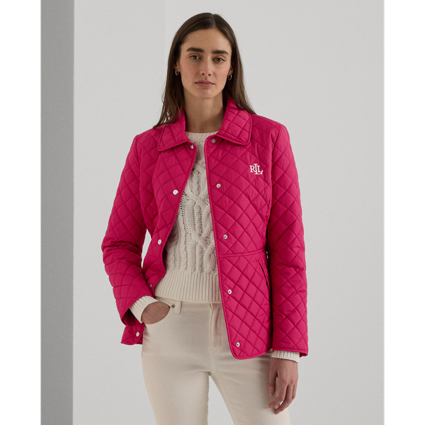 Lauren Petite Diamond-quilted Jacket In Sport Pink