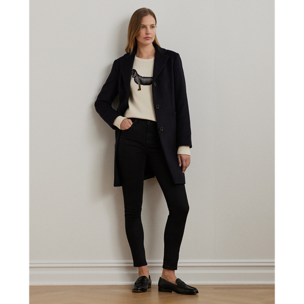 Lauren Petite Wool-blend Coat In Black
