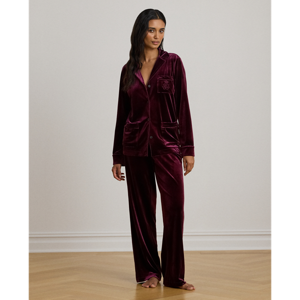 Lauren Petite Ralph Lauren Velvet Sleep Set In Multi