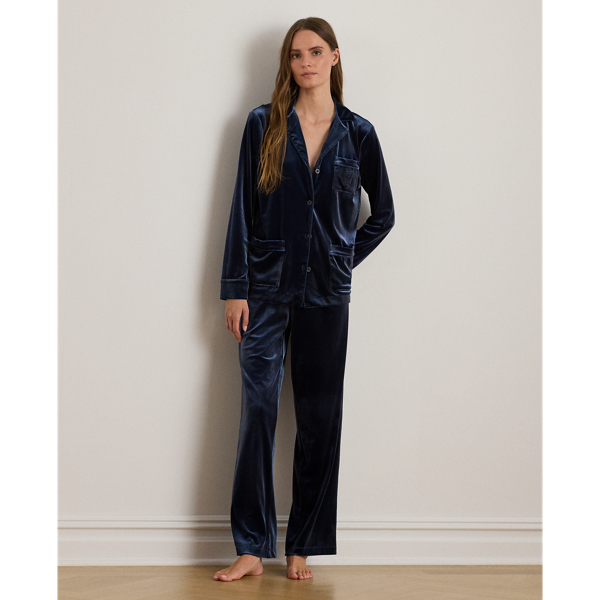 Lauren Petite Ralph Lauren Velvet Sleep Set In Multi