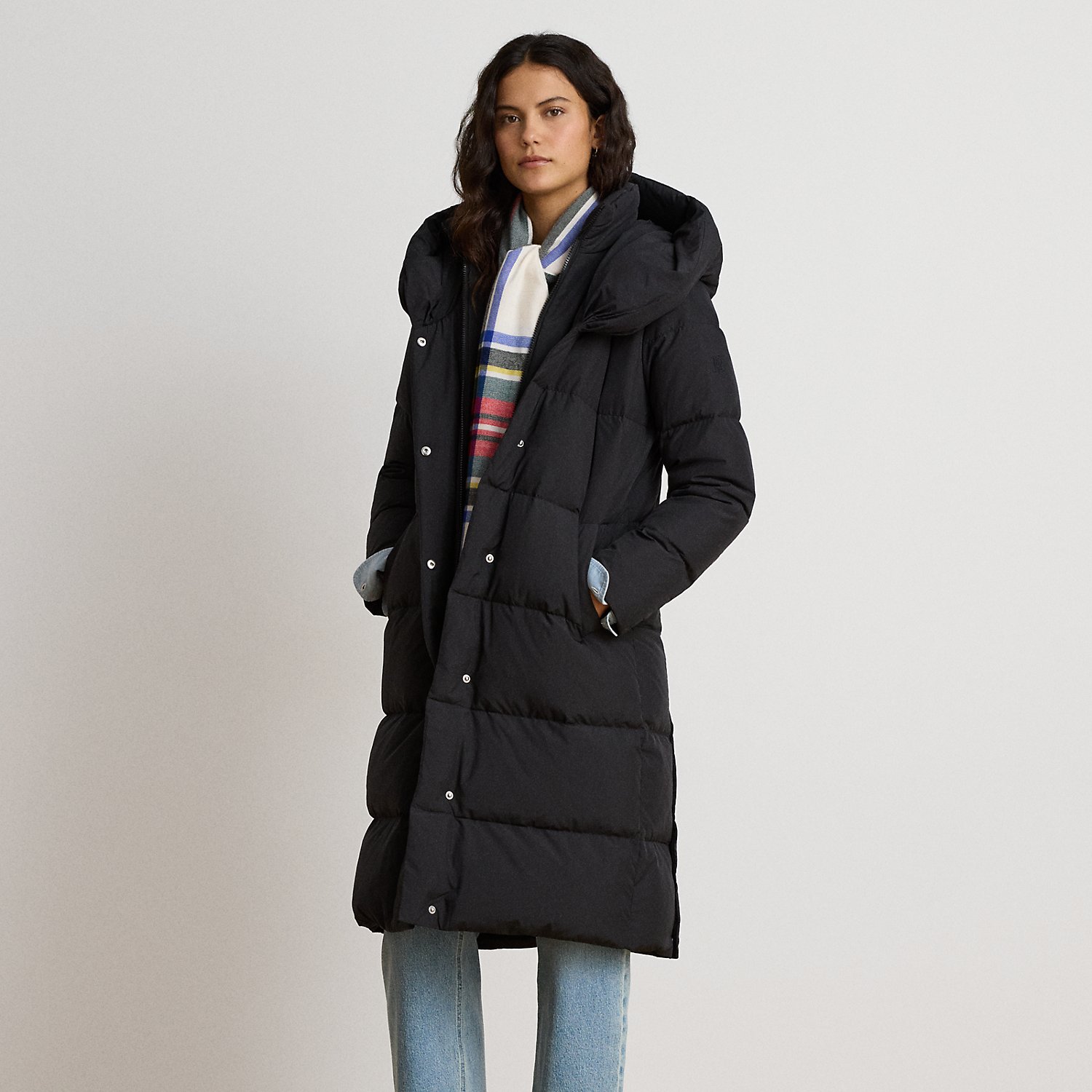 Petite – Oversize-Collar Quilted Down Coat