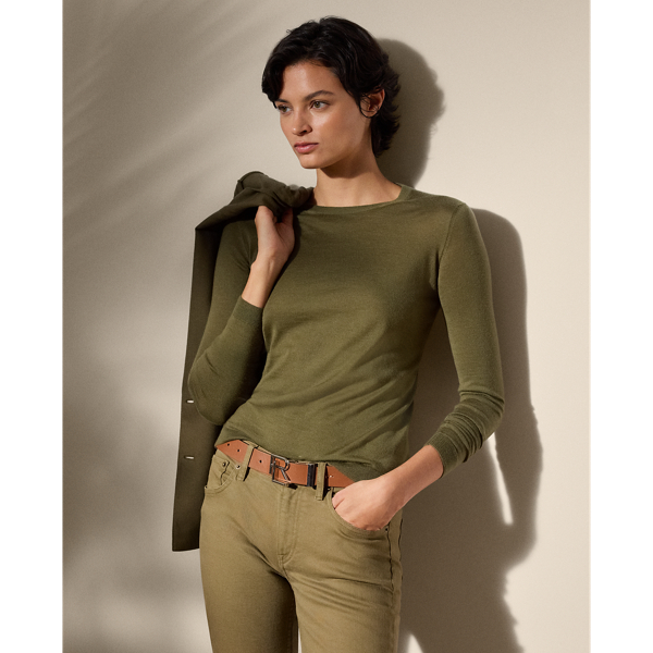 Polo Ralph Lauren Cashmere Crewneck Sweater In Moss