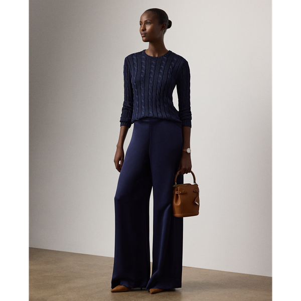 Ralph Lauren Daria Washed Satin Pant In Blue