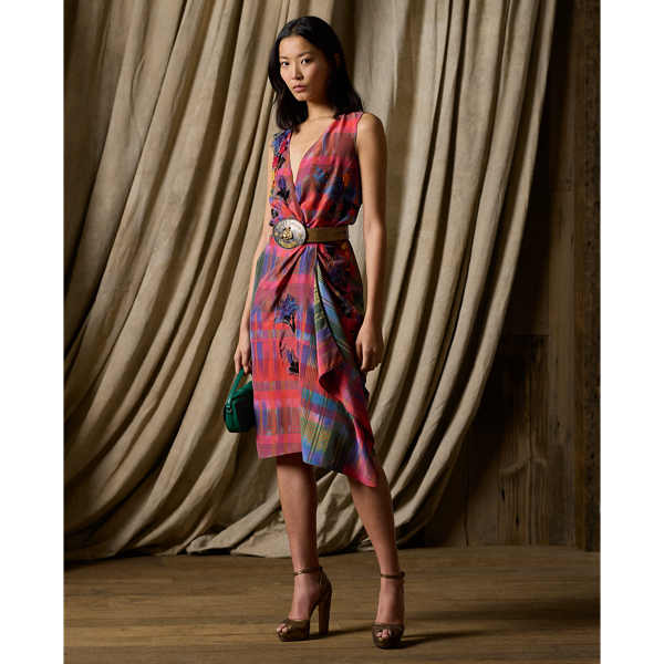 Shop Ralph Lauren Cleary Embellished Print Cocktail Dress In Red Multi