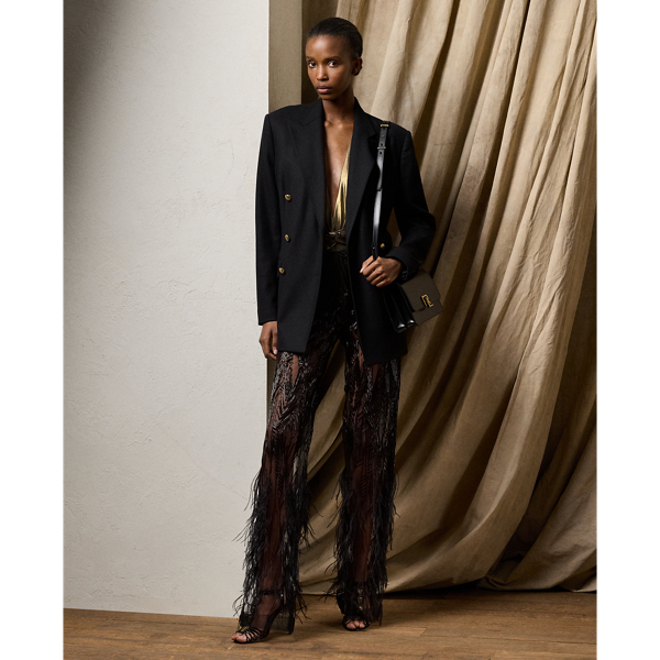 Polo Ralph Lauren Bradlee Embellished Tulle Pant In Black