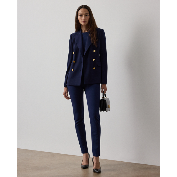 Polo Ralph Lauren Annie Wool Crepe Pant In Navy