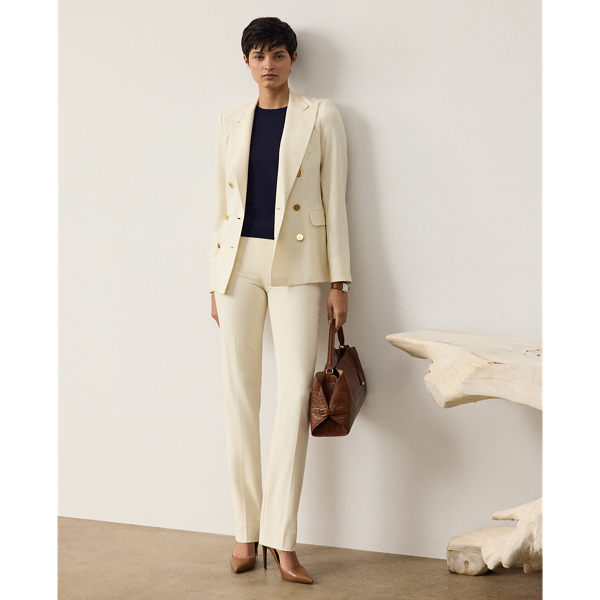 Polo Ralph Lauren Alandra Wool Crepe Pant In Lux Cream