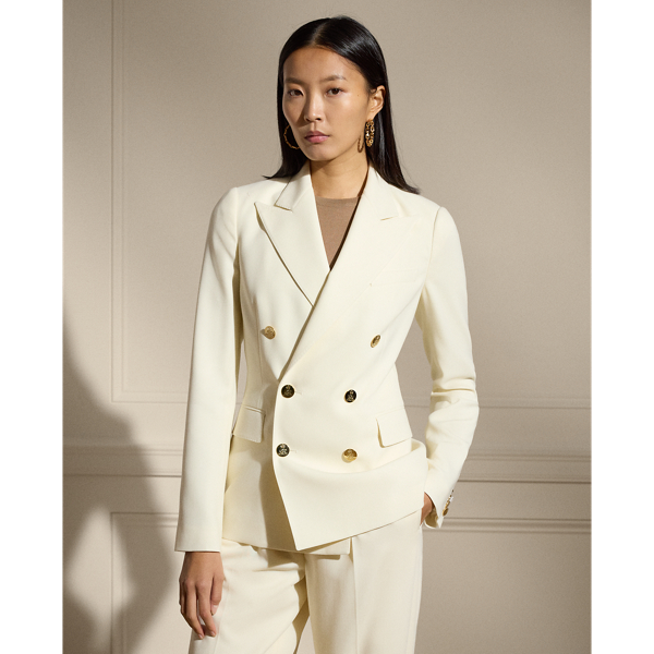 Polo Ralph Lauren Camden Wool Crepe Jacket In Lux Cream