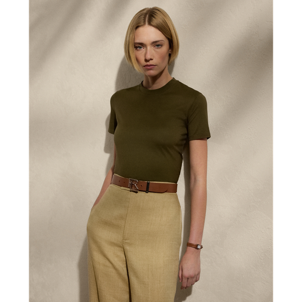 Polo Ralph Lauren Hallie Cotton Jersey Tee In Moss