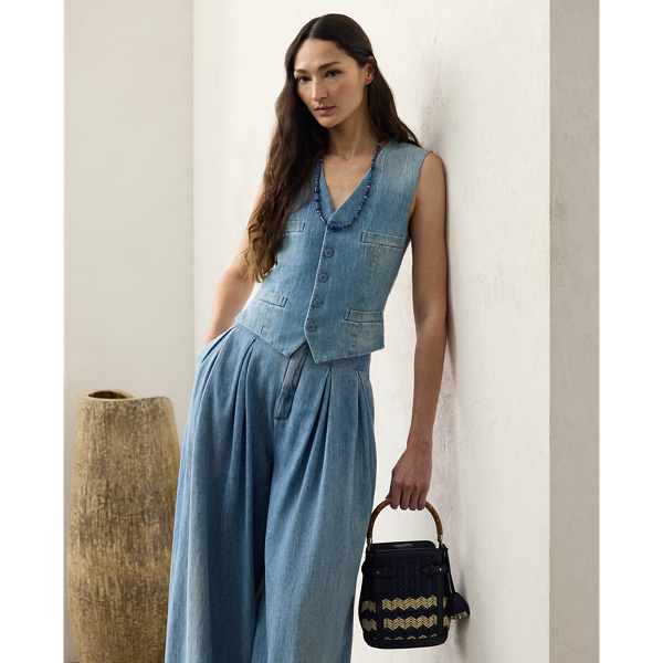 POLO RALPH LAUREN PRESLING COTTON DENIM VEST 