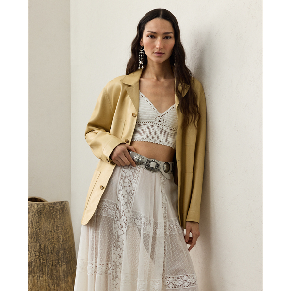 Ralph Lauren Adrianna Plonge Lambskin Jacket