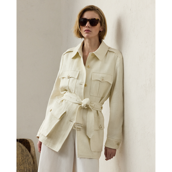 RALPH LAUREN RALPH LAUREN SYDNEY LINEN BASKET-WEAVE FIELD JACKET 