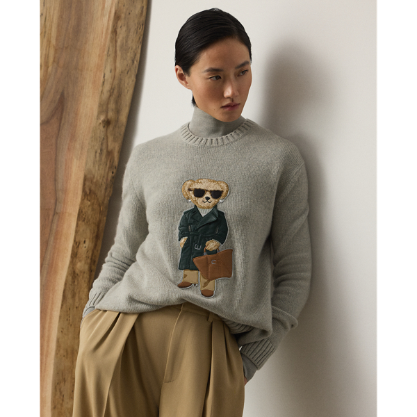 Ralph Lauren Racing Green Trench Polo Bear Sweater