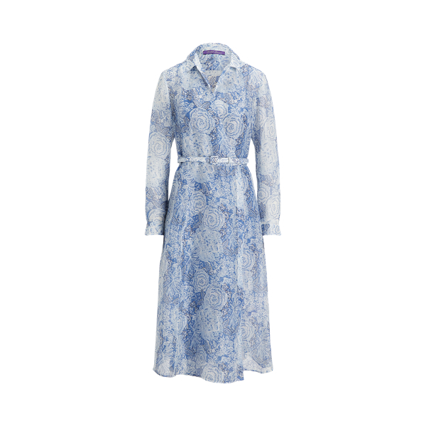 Ralph Lauren Aniyah Floral Linen Gauze Day Dress