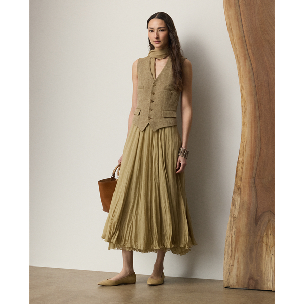 Ralph Lauren Jordyn Pleated Chiffon Skirt