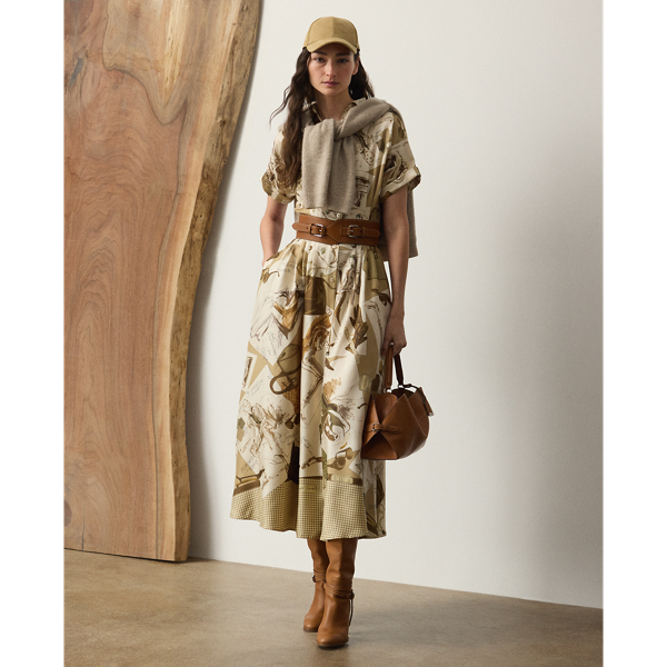 Ralph Lauren Donatella Diary-print Twill Day Dress