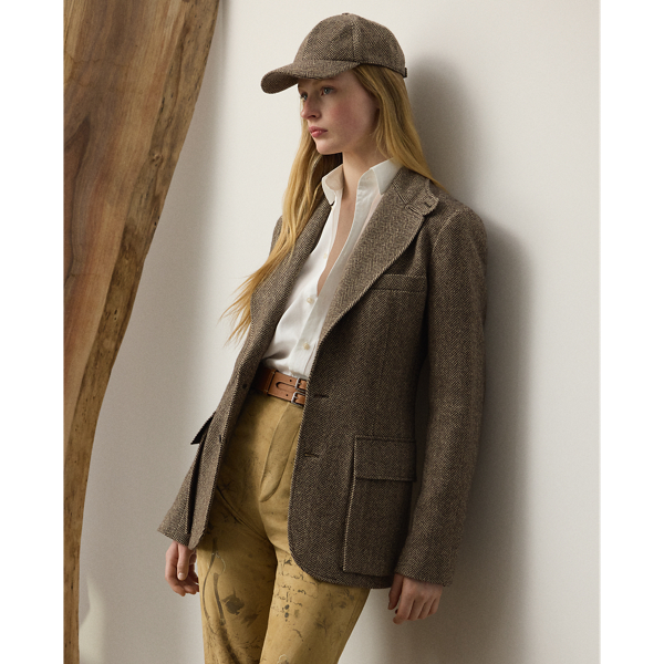 Ralph Lauren Preston Ii Herringbone Tweed Jacket