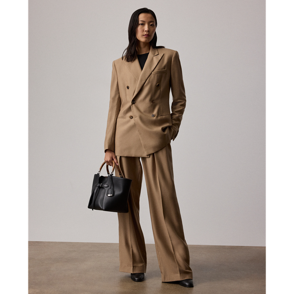 Ralph Lauren Jody Wool Gabardine Pant In Brown