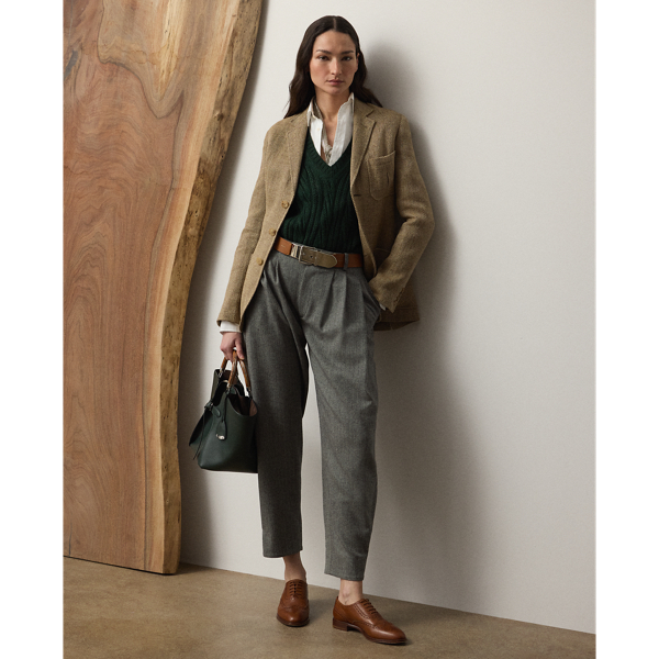Jeanne Wool-Blend Herringbone Trouser - Collection - Modalova