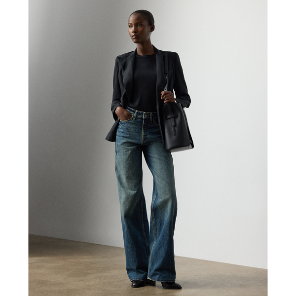 Ralph Lauren Mae Wide-leg Jean In Gray
