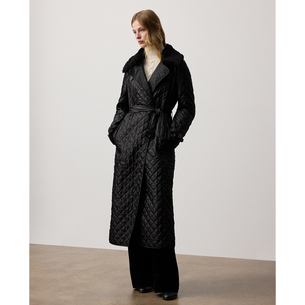 Ralph Lauren Kayleigh Quilted Twill Coat In Black