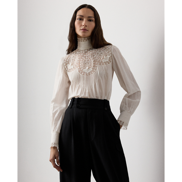 Ralph Lauren Lizzie Cotton-silk Voile Blouse In White