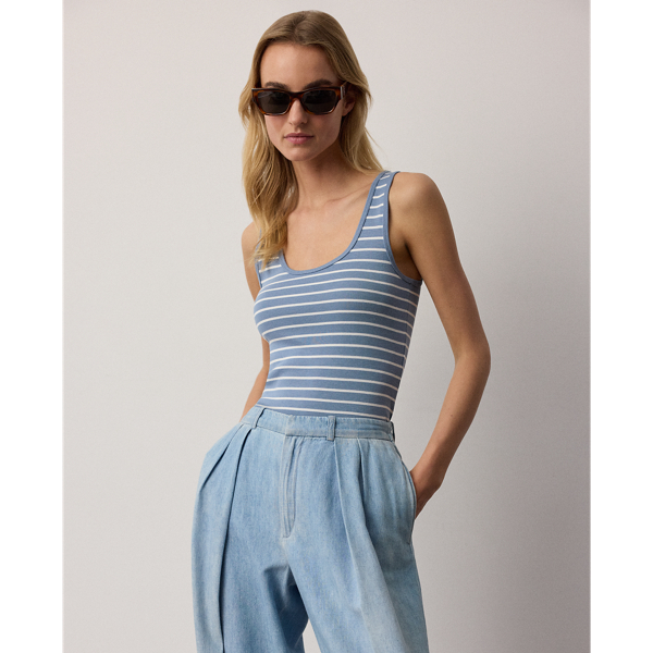 Ellis Rib-Knit Striped Tank Top