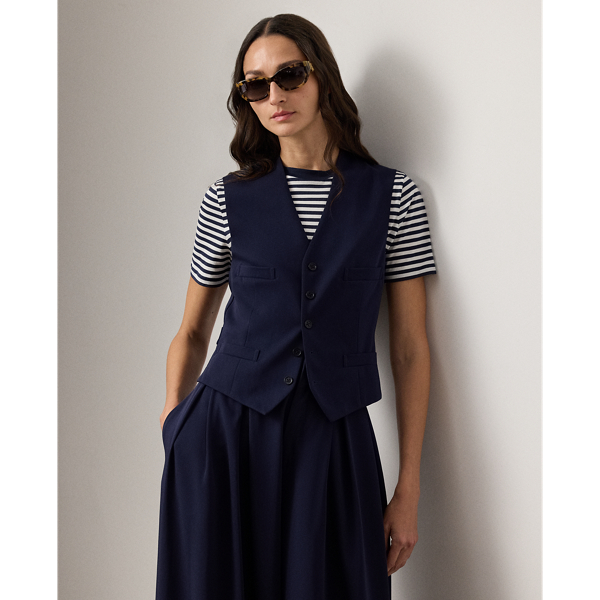Ralph Lauren Jaiden Wool Gabardine Vest In Blue